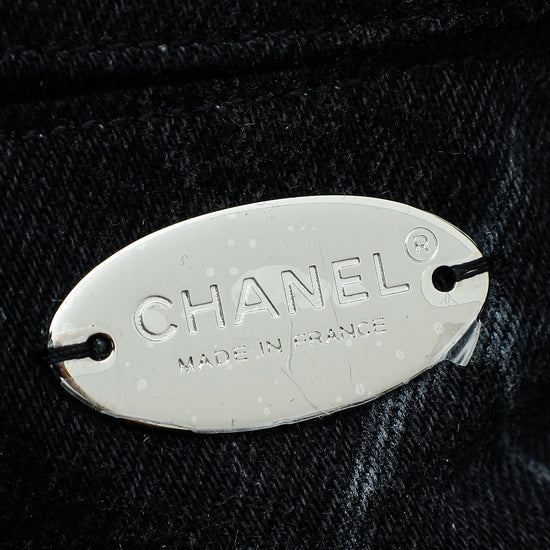 Chanel Black CC Print Denim Square Mini Bag