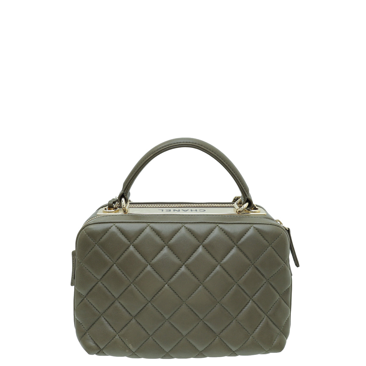 Chanel Khaki CC Trendy Bowling Medium Bag