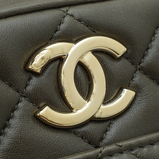 Chanel Khaki CC Trendy Bowling Medium Bag