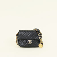 Chanel Black Mini Medallion Chain Soul Flap Bag