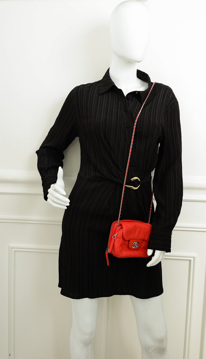 Chanel Red Ultimate Stitch Mini Flap Wallet on Chain-Chanel-THE CLOSET