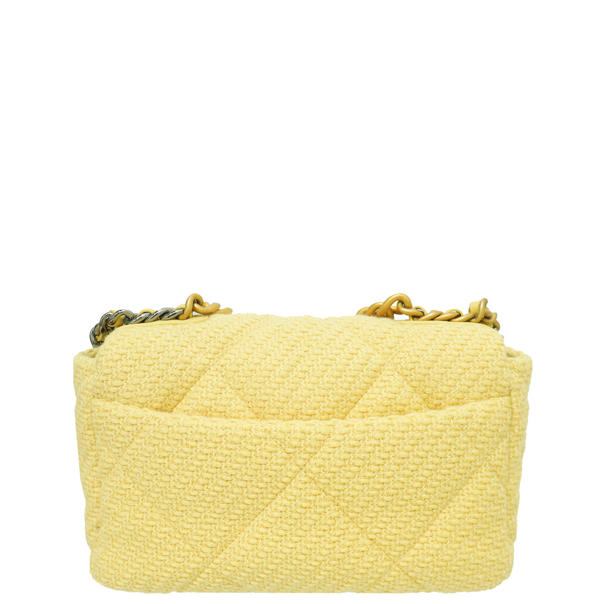 Chanel Light Yellow CC 19 Wool small Flap Bag-Chanel-THE CLOSET