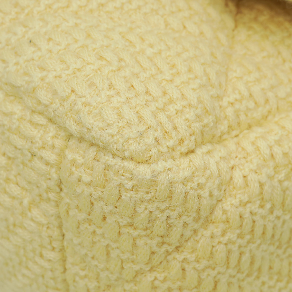 Chanel Light Yellow CC 19 Wool small Flap Bag