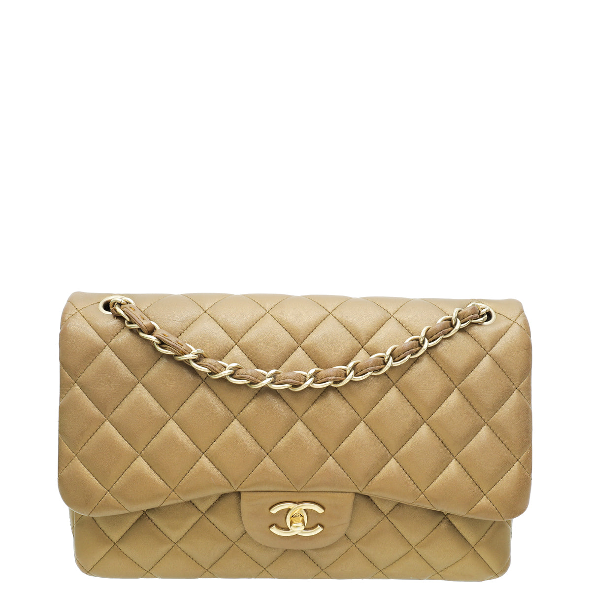 Chanel Metallic Bronze Classic Double Flap Jumbo Bag-Chanel-THE CLOSET