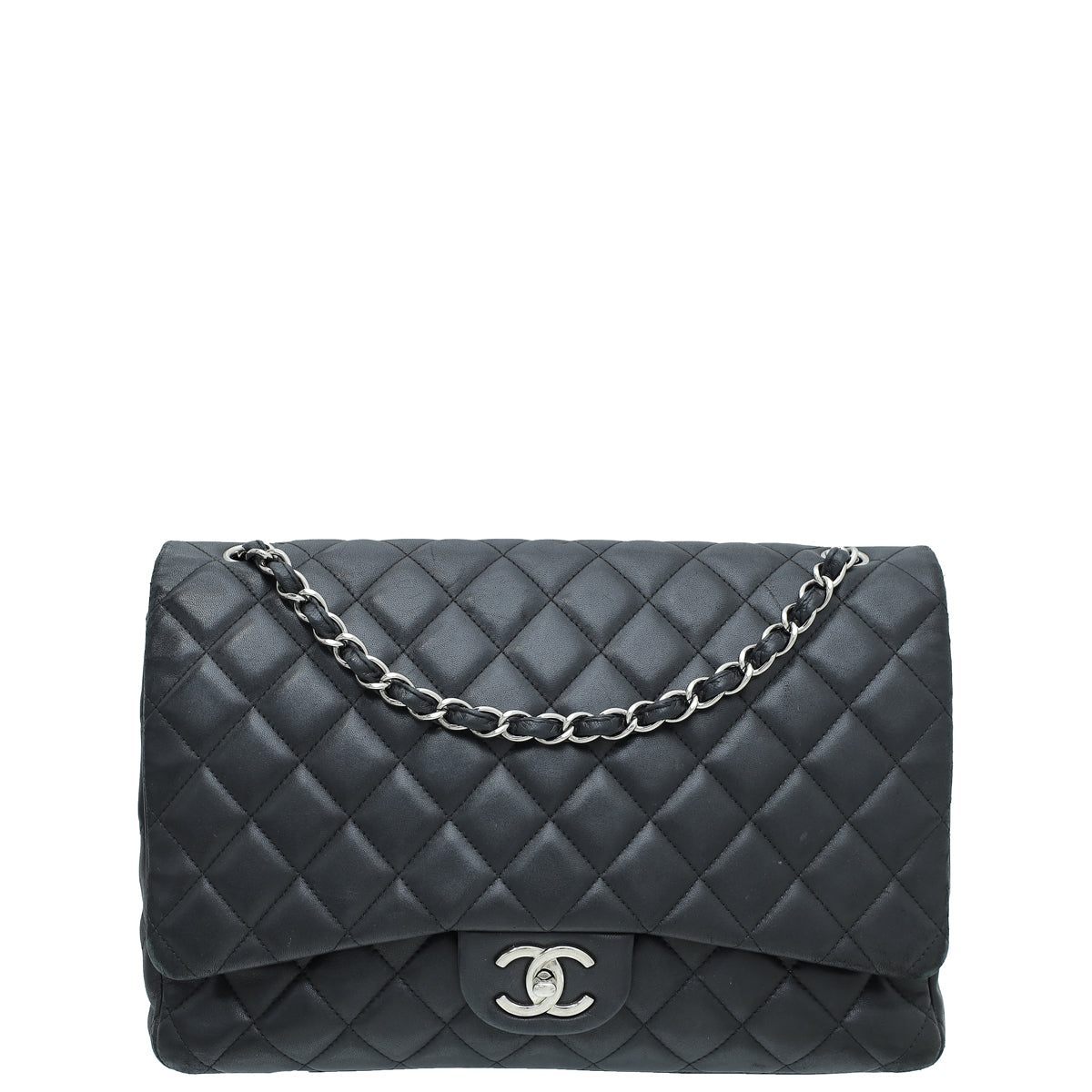 Chanel Black CC Classic Double Flap Maxi Bag-Chanel-THE CLOSET