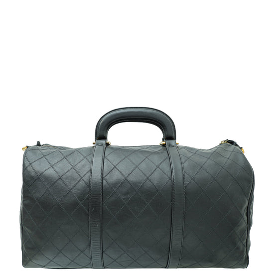Chanel Black Vintage Stitched Duffle Bag