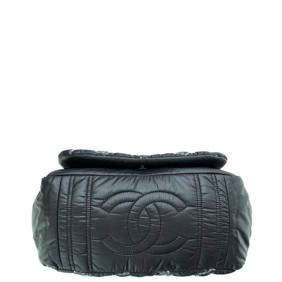 Chanel Black Nylon CC Ultra Stitches Bubble Accordion Medium Bag