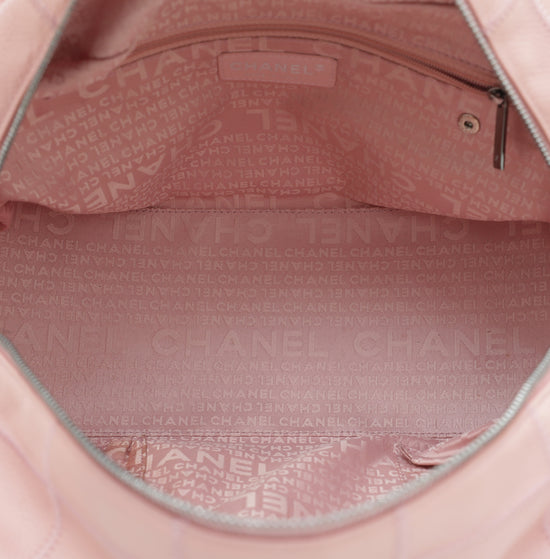 Chanel Chanel Pink Quilted Caviar Leather CC Logo Small Bowler