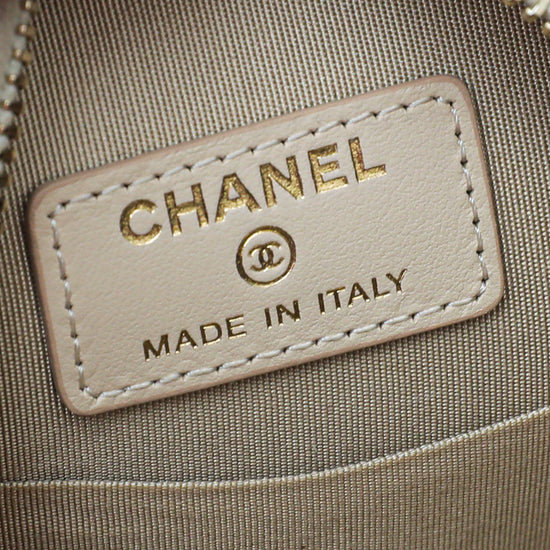 Chanel Light Beige 19 Round Mini Clutch w/Chain