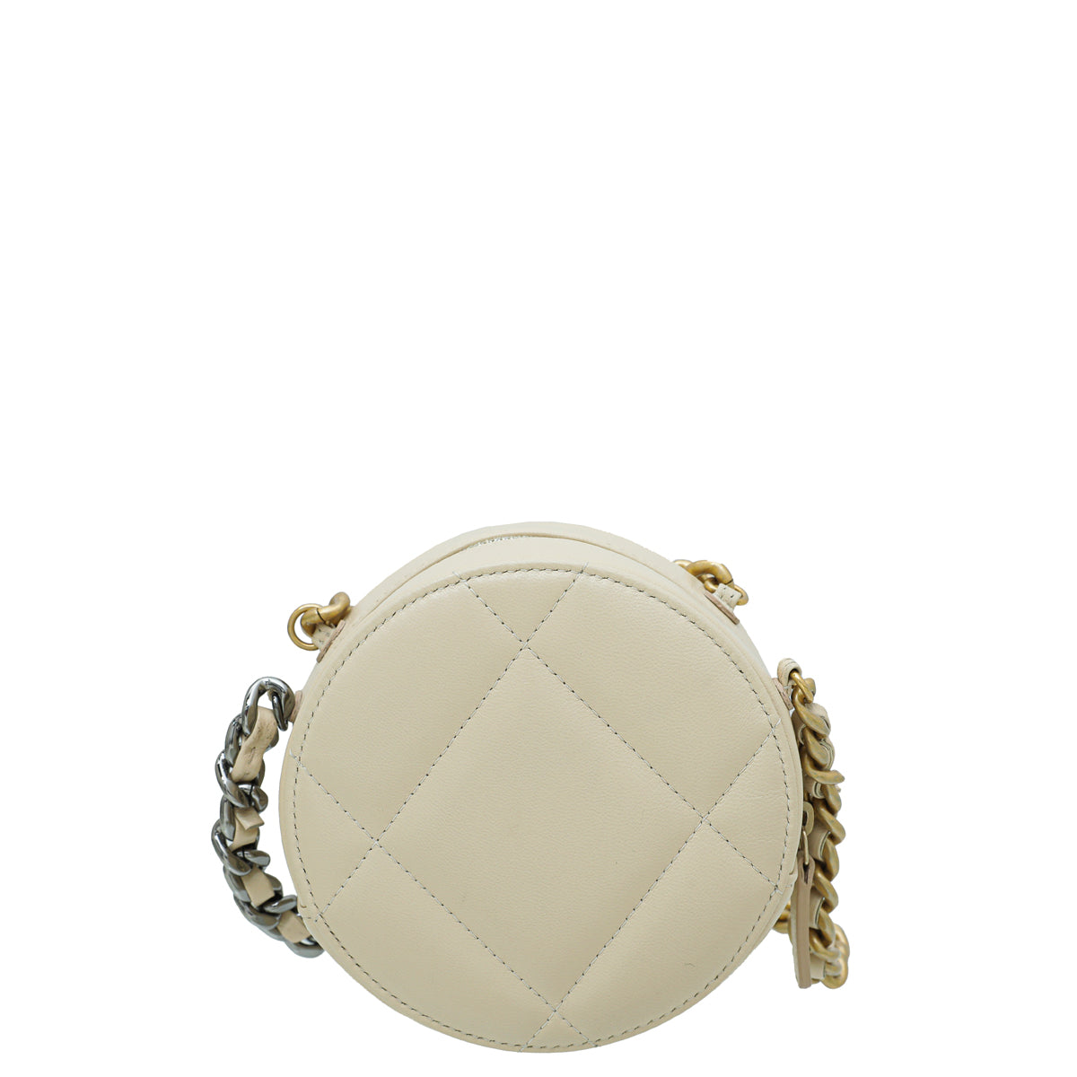 Chanel Light Beige 19 Round Mini Clutch w/Chain-Chanel-THE CLOSET