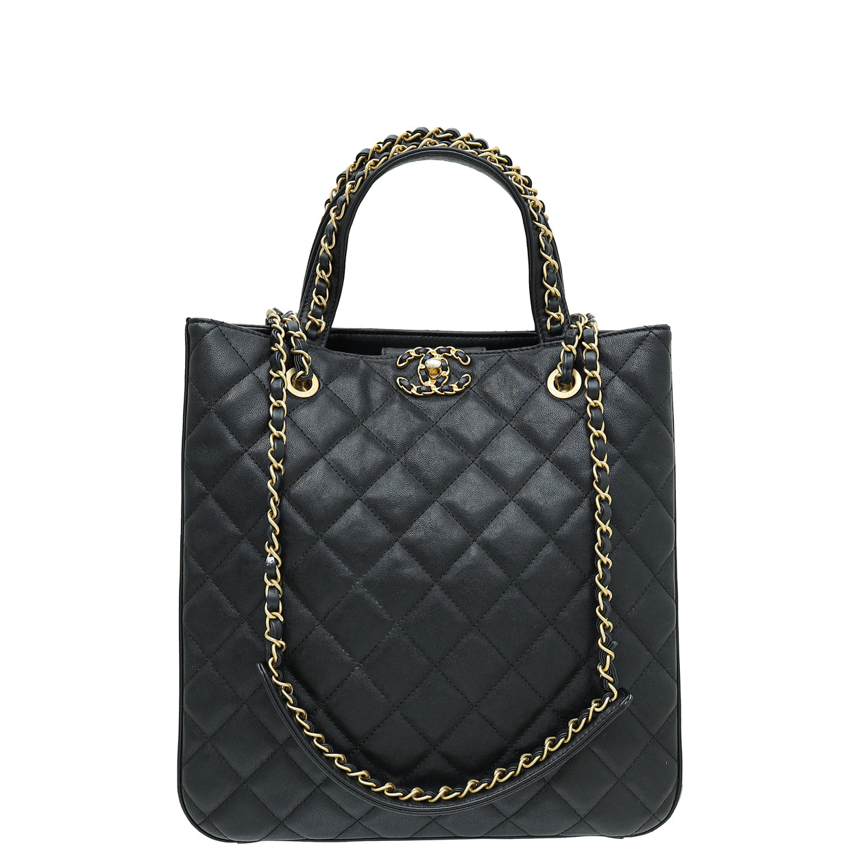 Chanel Black CC Small Shopping Bag – The Closet