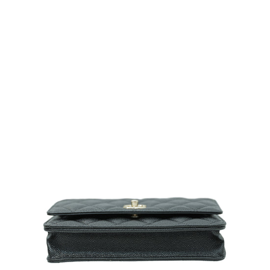 Chanel Black CC Bow Chain Wallet on Chain – The Closet