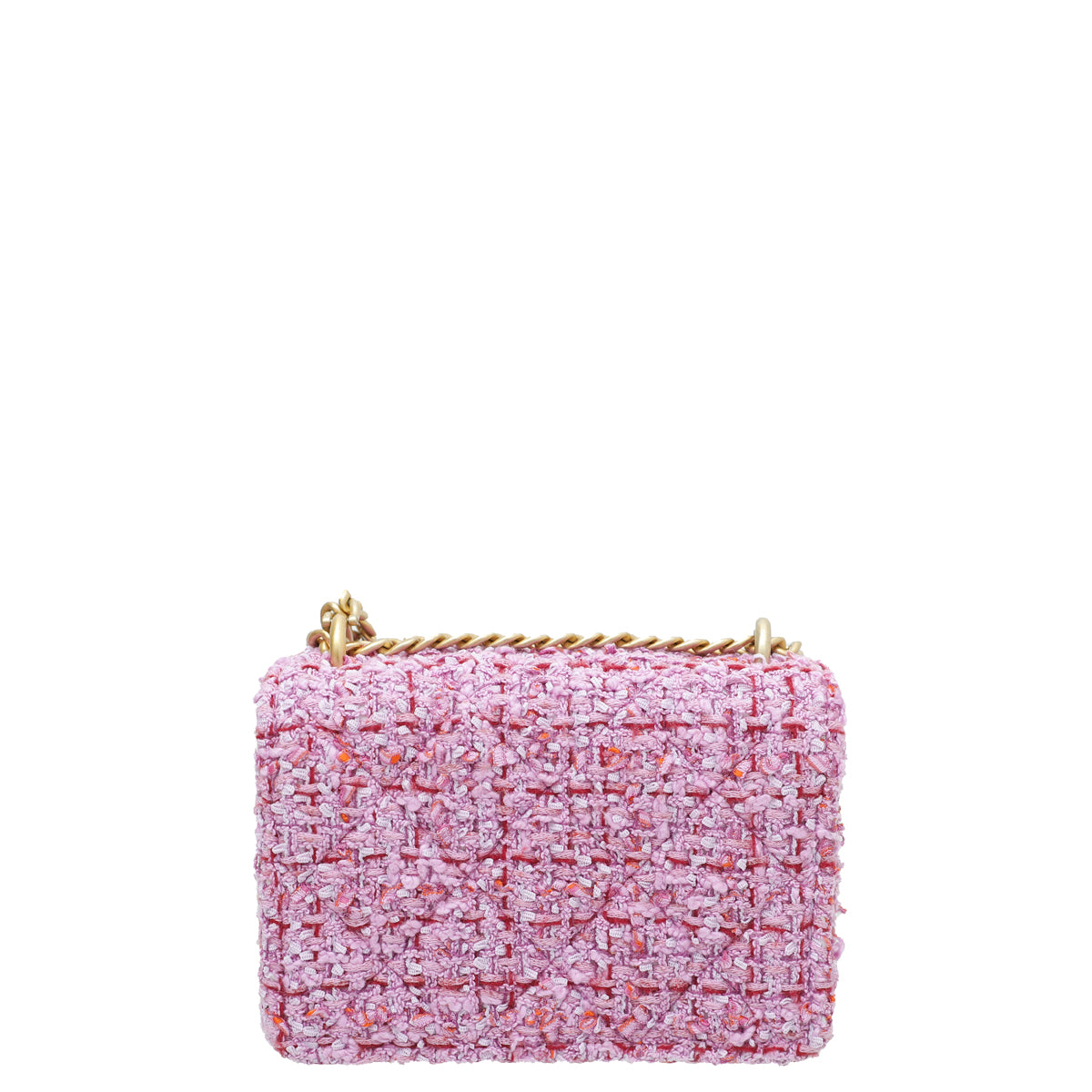 Chanel Pink Tweed Enamel Quilted Pending CC Mini Wallet on Chain-Chanel-THE CLOSET