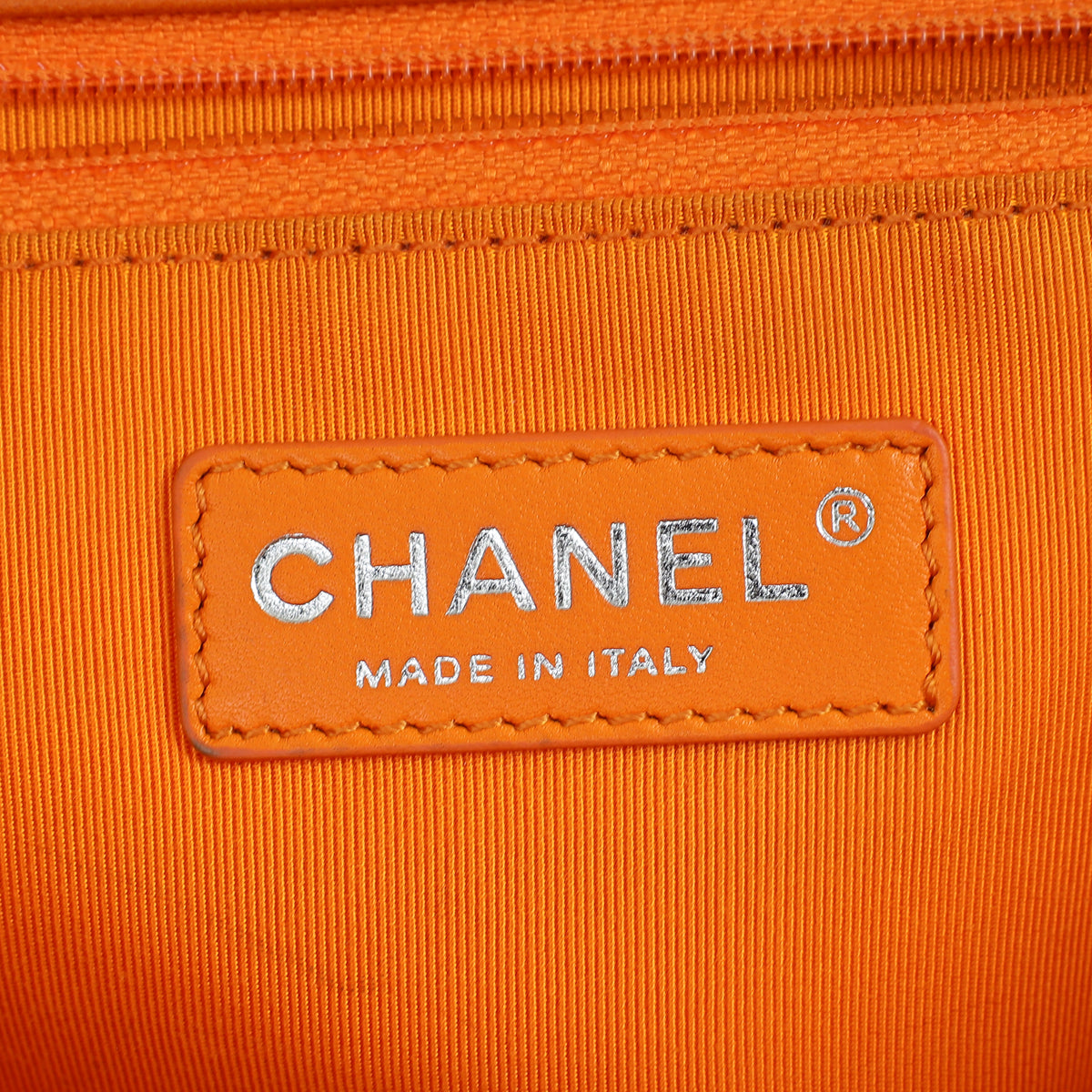 Chanel Orange Le Boy Large Flap Bag