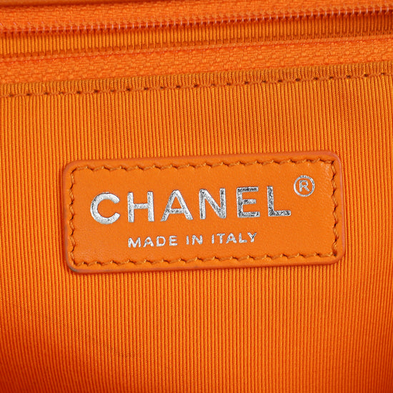 Chanel Orange Le Boy Large Flap Bag