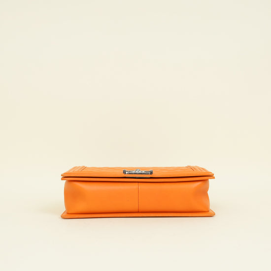 Chanel Orange Le Boy Large Flap Bag