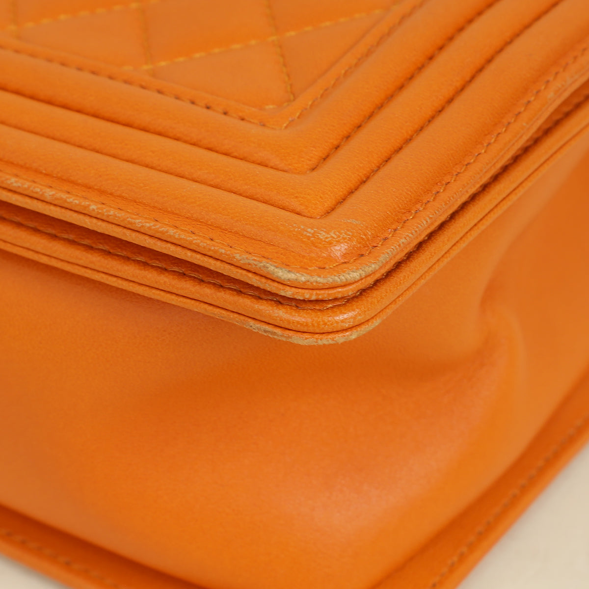 Chanel Orange Le Boy Large Flap Bag