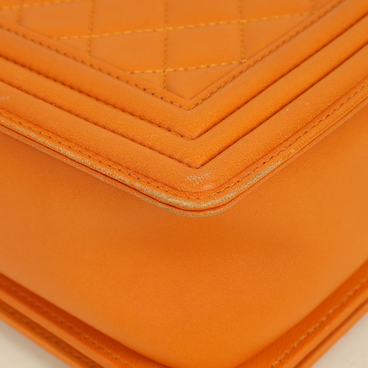 Chanel Orange Le Boy Large Flap Bag