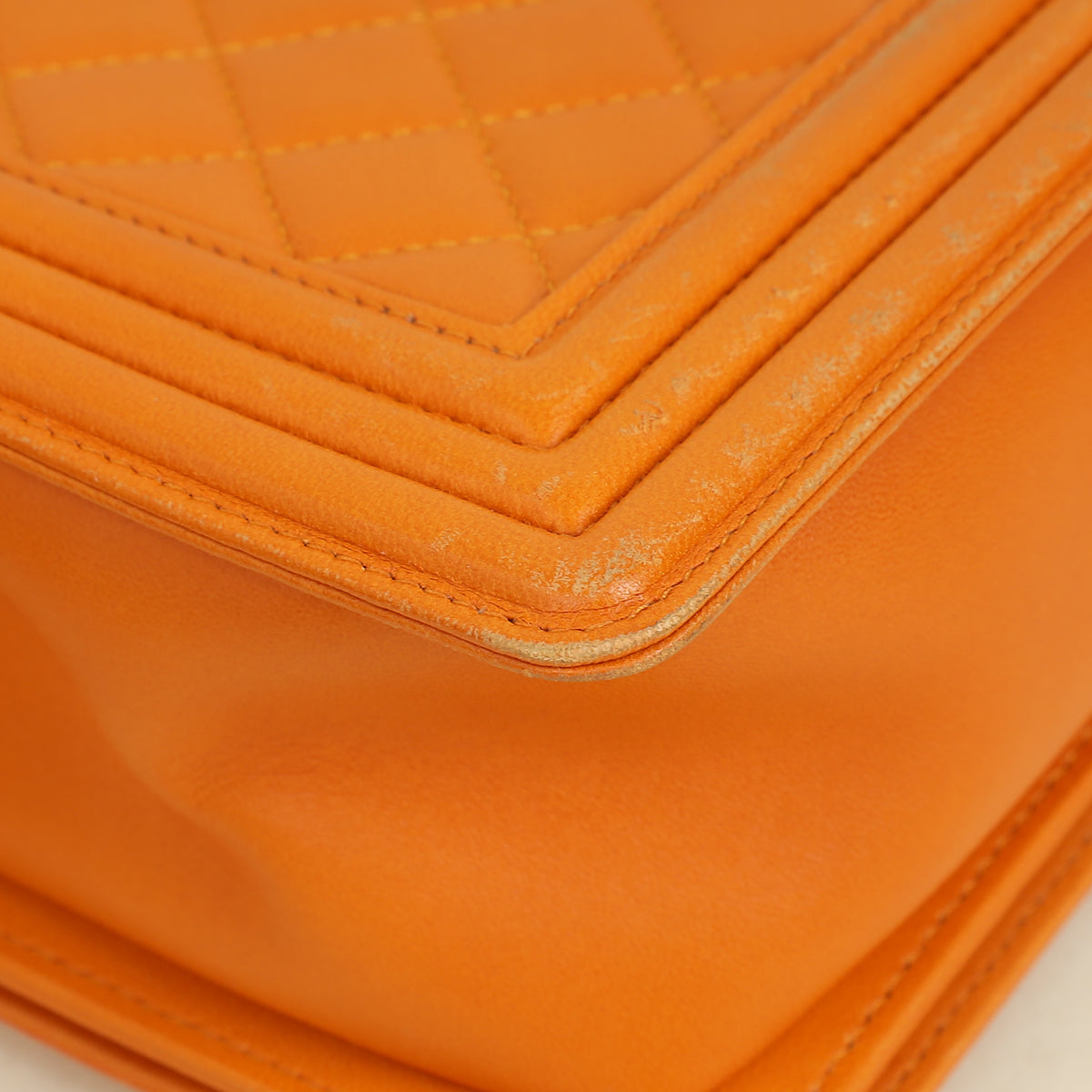 Chanel Orange Le Boy Large Flap Bag