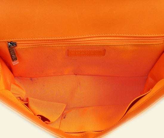 Chanel Orange Le Boy Large Flap Bag