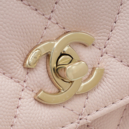 Chanel Light Pink Coco Handle Small Bag