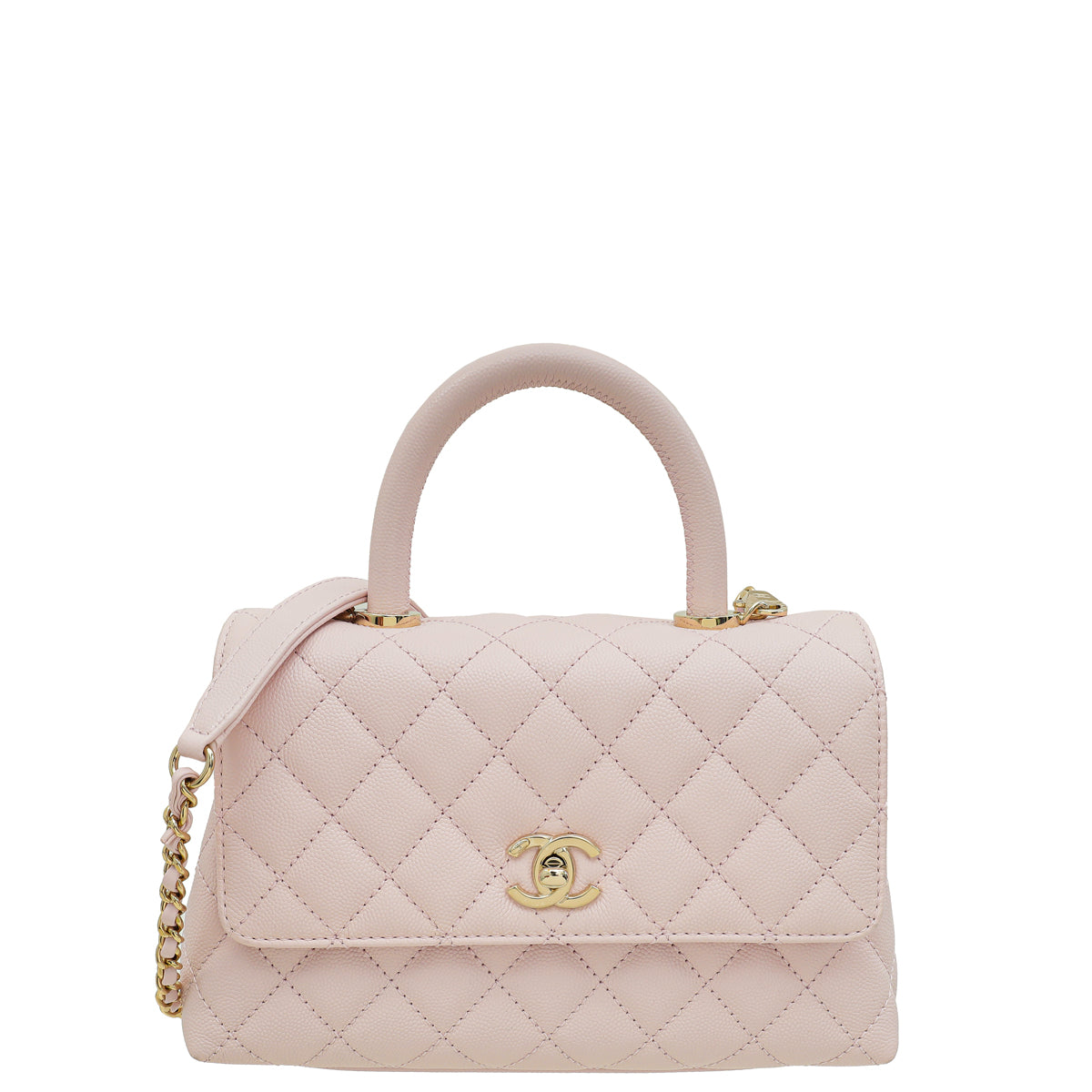 Chanel Light Pink Coco Handle Small Bag