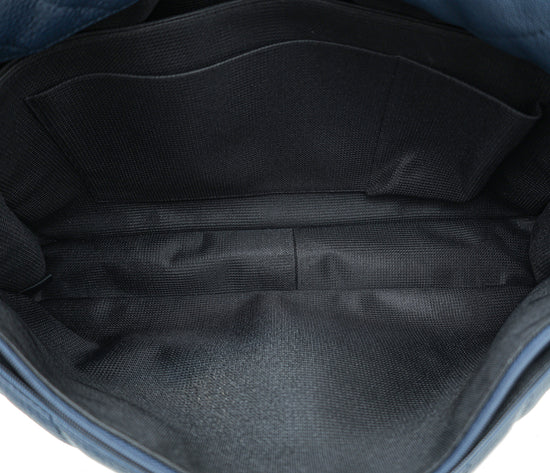 Chanel Blue Chevron XXL Travel FLap Bag