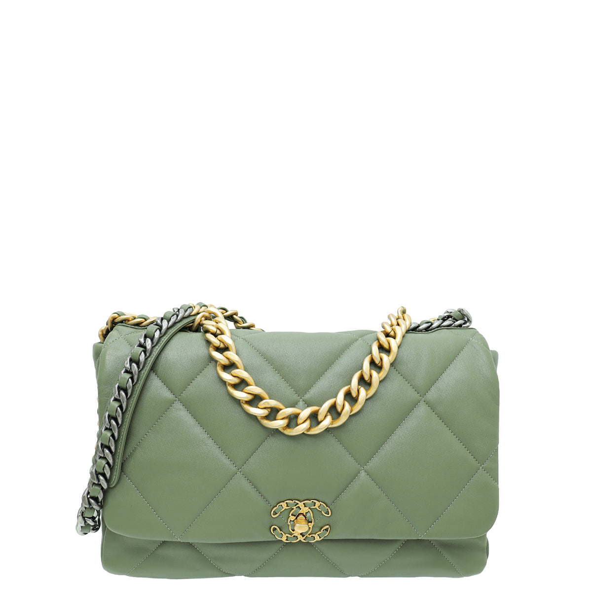 Chanel Light Moss Green 19 Maxi Flap Bag-Chanel-THE CLOSET