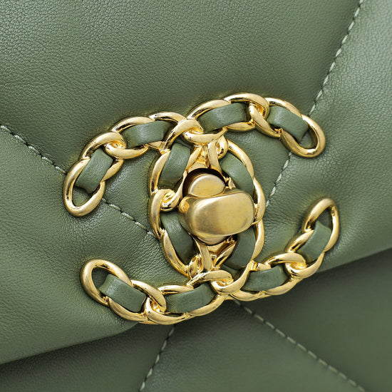 Chanel Light Moss Green 19 Maxi Flap Bag