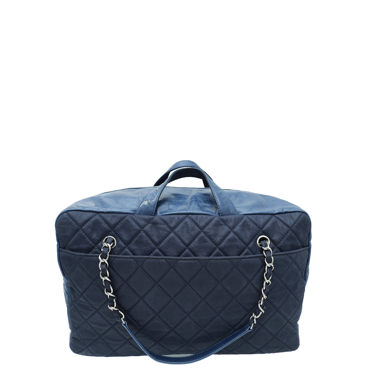 Chanel Blue Aged Flap Top Handle Bowling Bag-Chanel-THE CLOSET