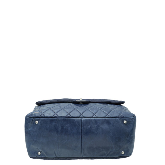 Chanel Blue Aged Flap Top Handle Bowling Bag – The Closet