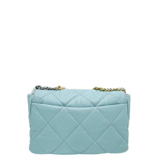 Chanel Lambskin Quilted Medium 19 Flap Bag Blue