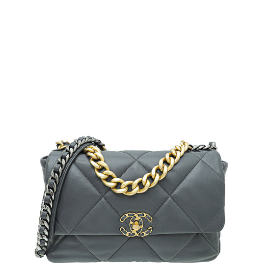 Chanel Grey 19 Flap Large Bag