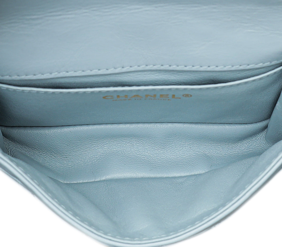 Chanel Light Blue Crinkled Reissue Waist Bag