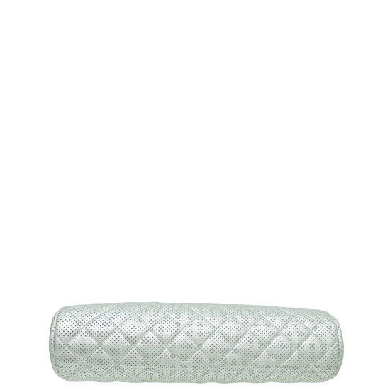 Chanel Silver Quilted Perforated Timeless Clutch
