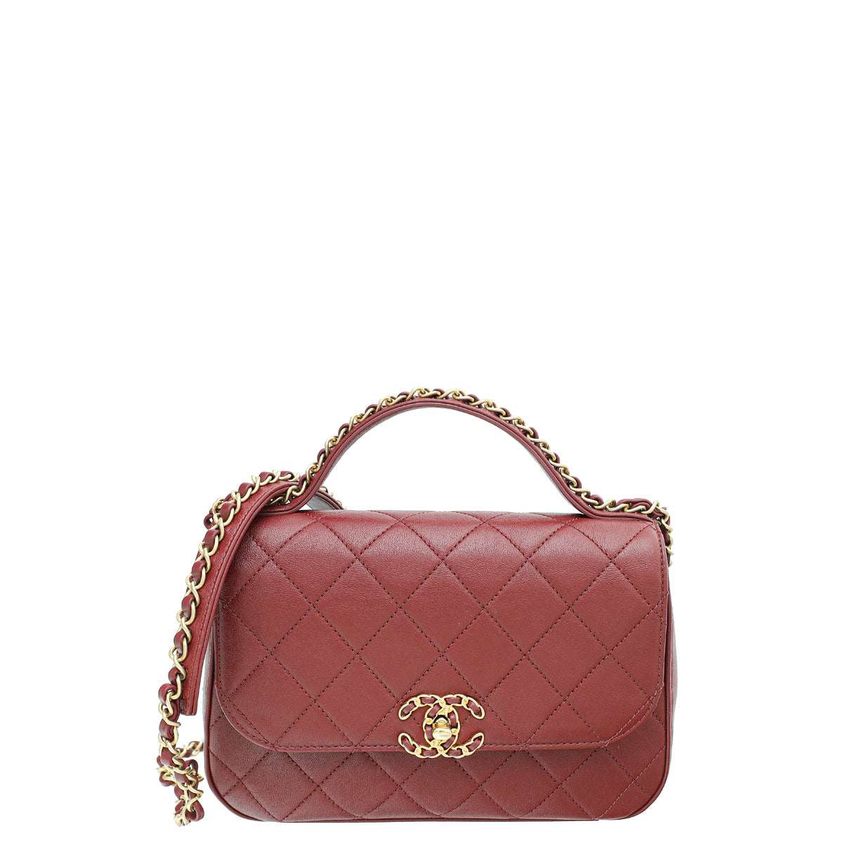 Chanel Burgundy CC Chain Infinity Top Handle Small Bag-Chanel-THE CLOSET