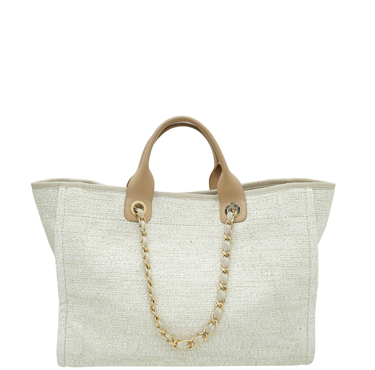 Chanel Beige CC Deauville Medium Tote Bag-Chanel-THE CLOSET
