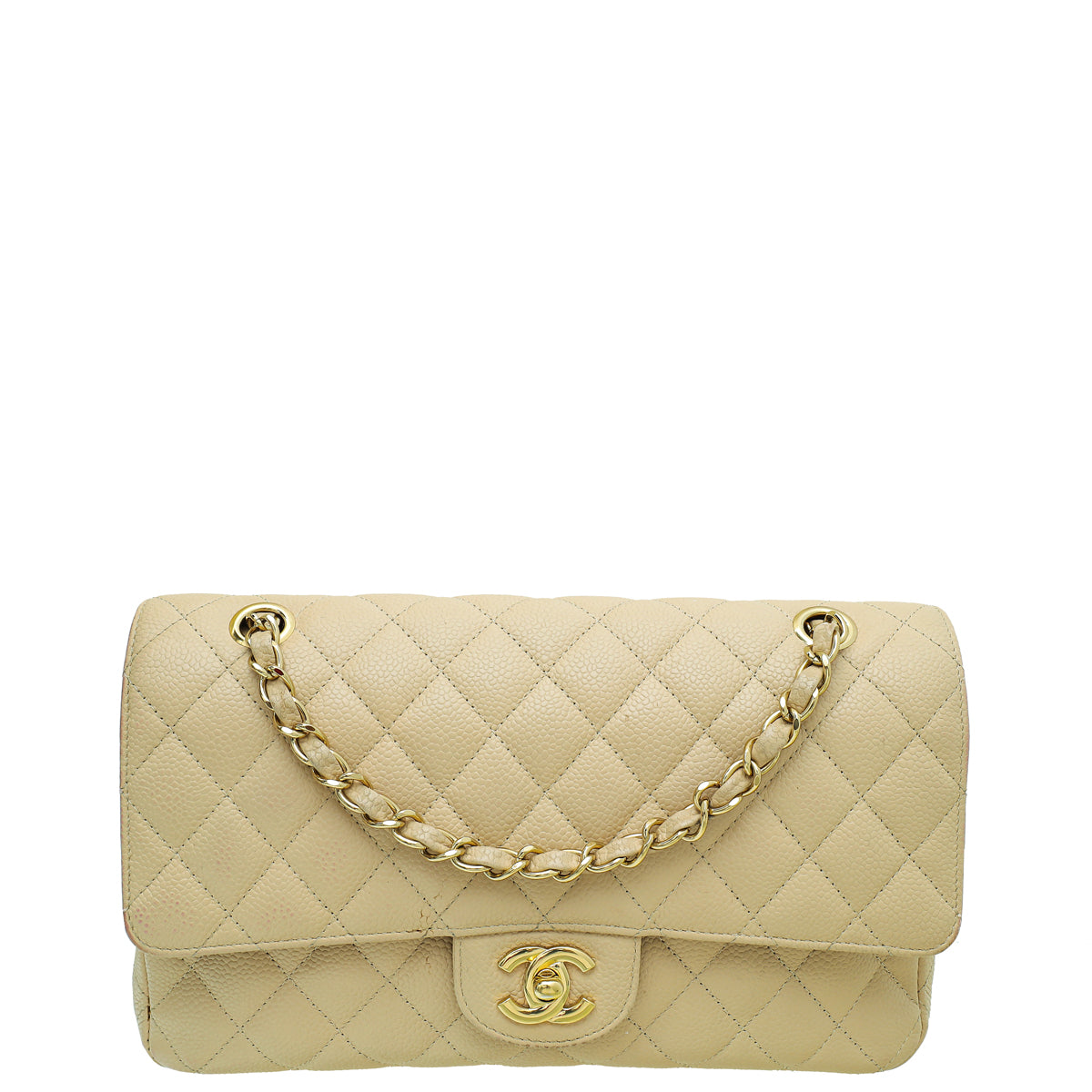 Chanel Beige Classic Double Flap Medium Bag-Chanel-THE CLOSET