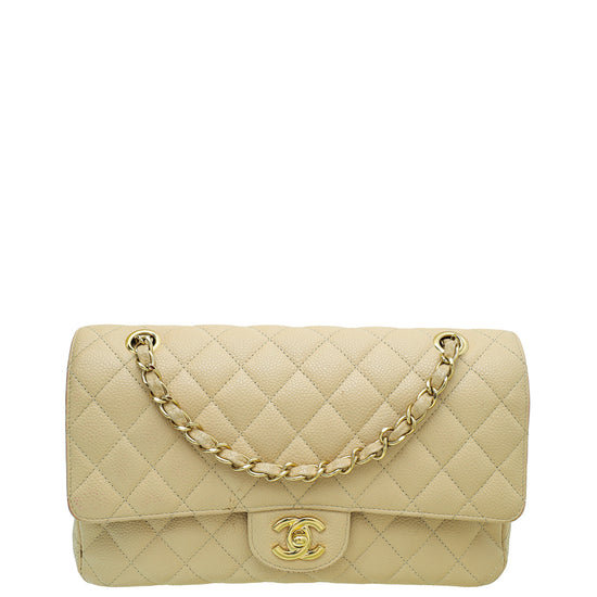 Chanel Beige Classic Double Flap Medium Bag – The Closet