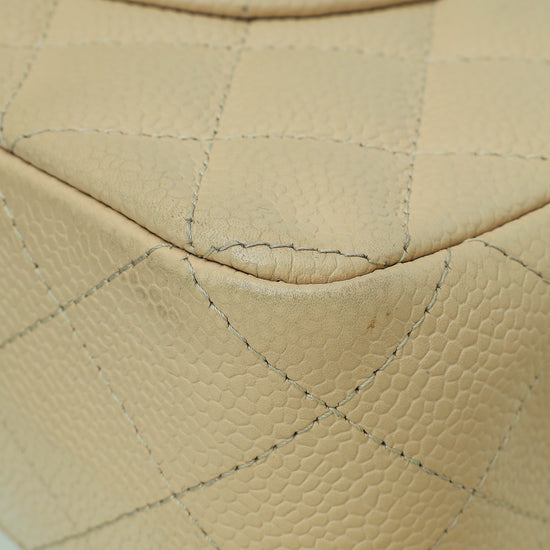 Chanel Beige Classic Double Flap Medium Bag