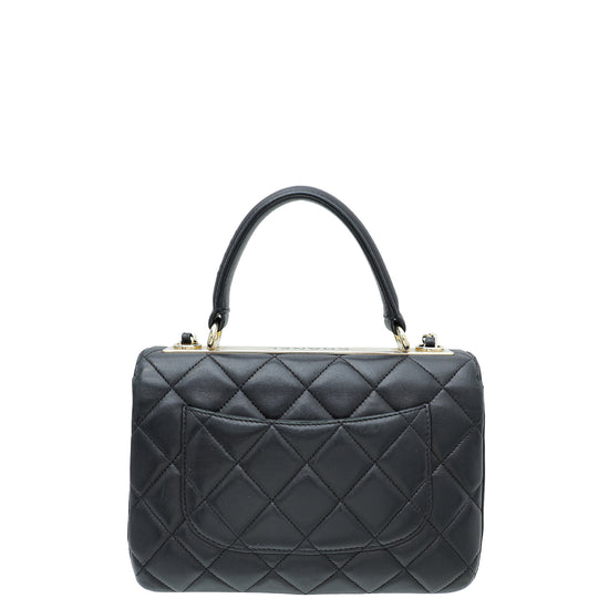 CHANEL Full Flap Chain Shoulder Bag Clutch Black Quilted Lambskin h09 –  hannari-shop