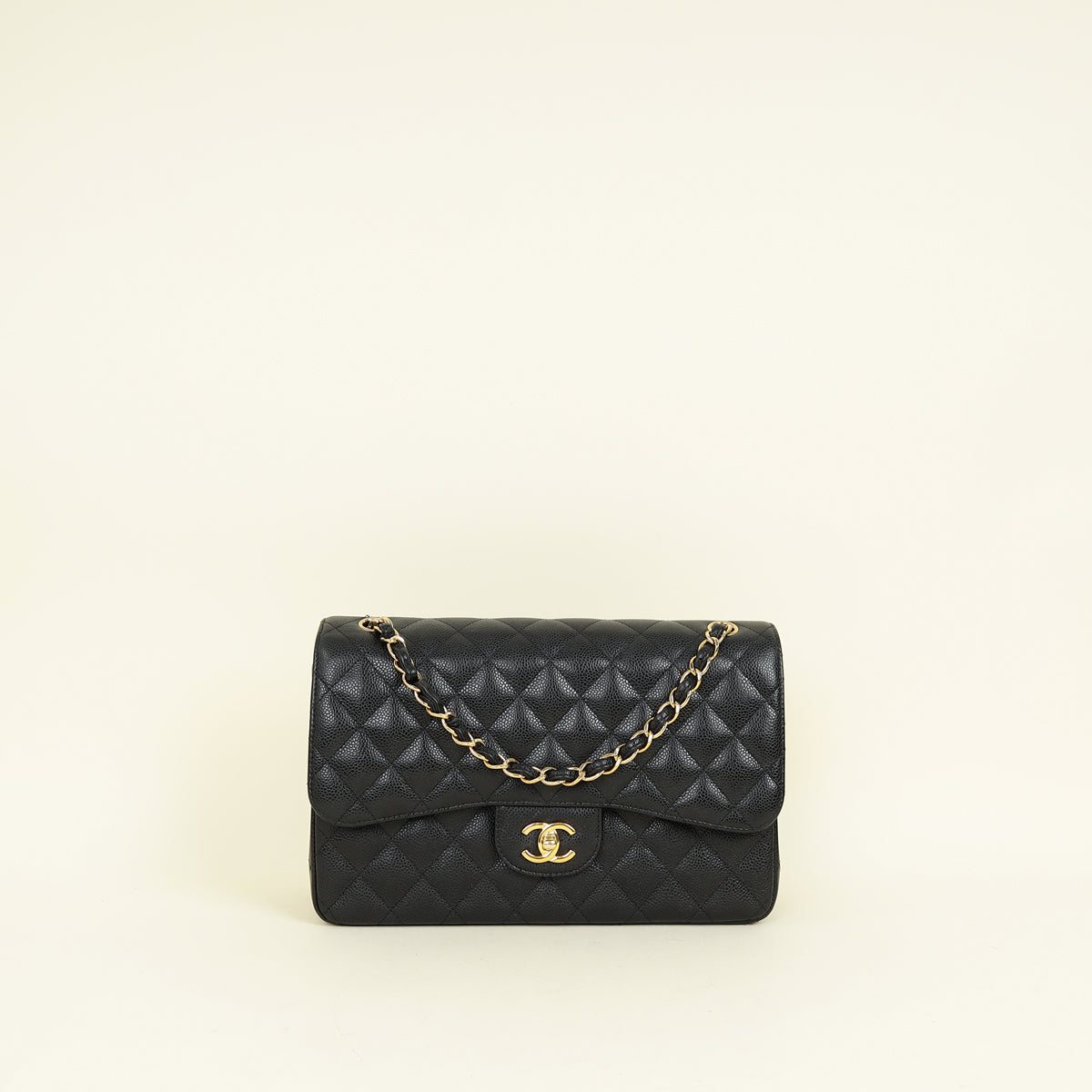 Chanel Black CC Classic Double Flap Jumbo Bag