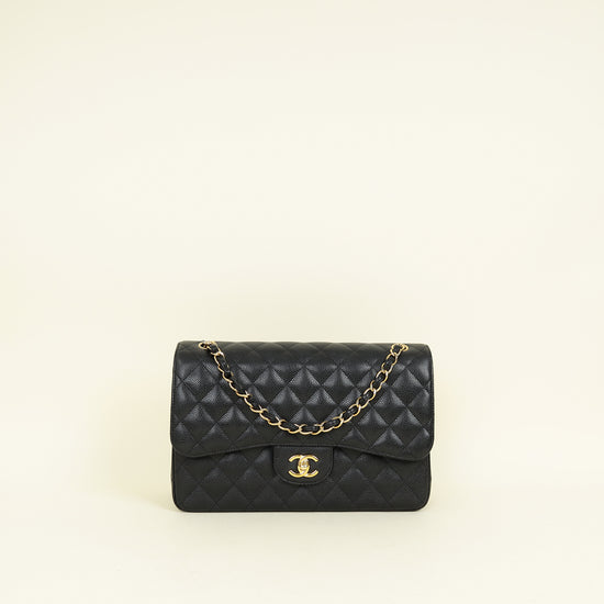 Chanel Black CC Classic Double Flap Jumbo Bag