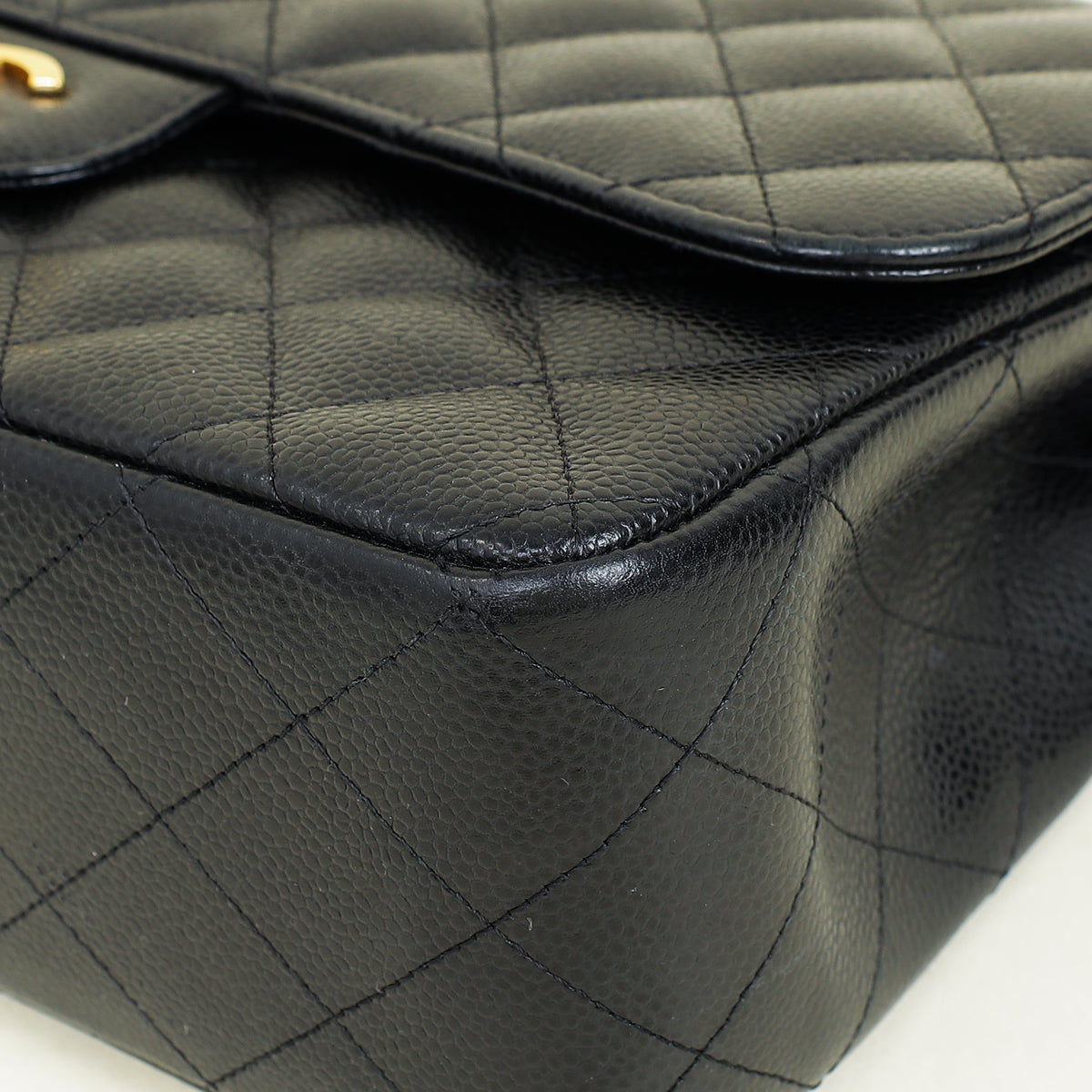 Chanel Black CC Classic Double Flap Jumbo Bag