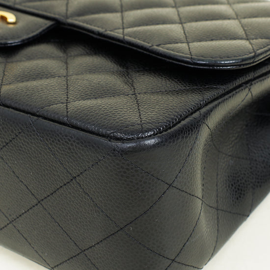 Chanel Black CC Classic Double Flap Jumbo Bag