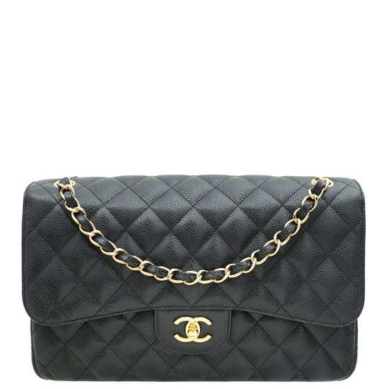 Chanel Black Classic Double Flap Jumbo Bag