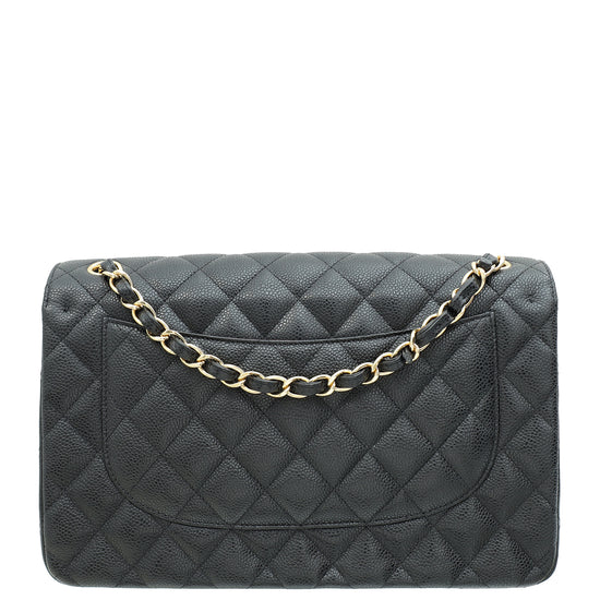 Chanel Black Classic Double Flap Jumbo Bag