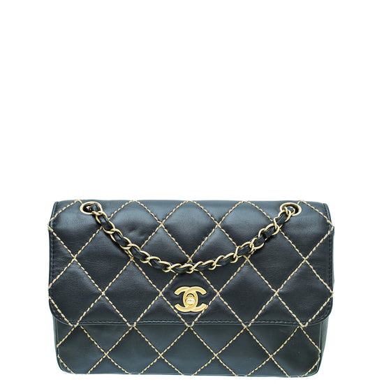 Chanel Wild Stitch Long Wallet-Black