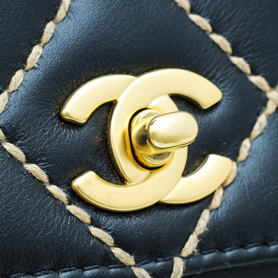 Chanel Black CC Wild Stitch Flap Medium Bag