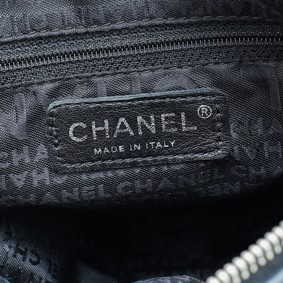 Chanel Black Logo Accordion Chain Mini Shoulder Bag